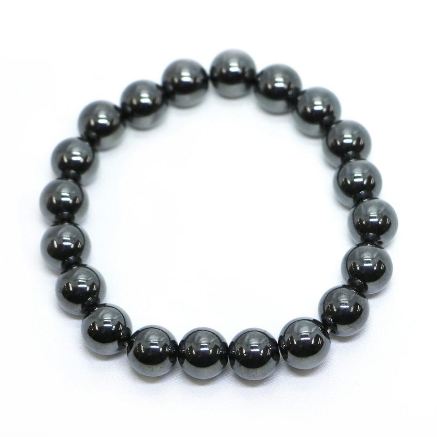 パワーストーン 天然石 ブレスレット ヘマタイト（マグネット） 丸玉 10mm 数珠 念珠 Bracelet お試し価格 |  | 01