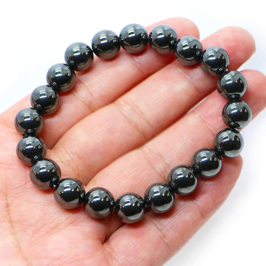 パワーストーン 天然石 ブレスレット ヘマタイト（マグネット） 丸玉 10mm 数珠 念珠 Bracelet お試し価格 |  | 04