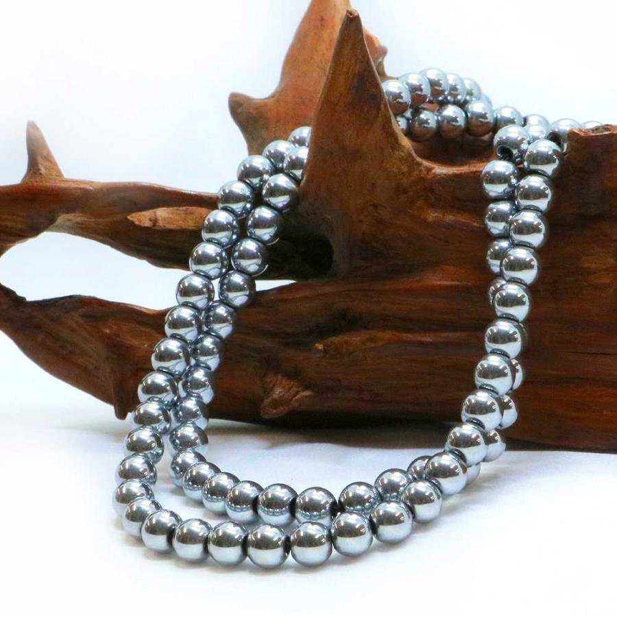 パワーストーン 天然石 ブレスレット ヘマタイト（シルバー） 丸玉 6mm 数珠 念珠 Bracelet お試し価格 |  | 11