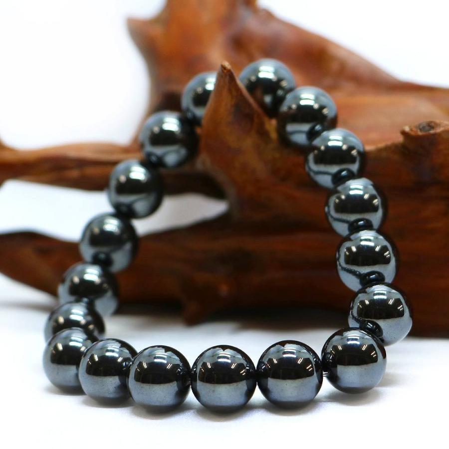 パワーストーン 天然石 ブレスレット ヘマタイト（マグネット） 丸玉 12mm 数珠 念珠 Bracelet お試し価格 |  | 03