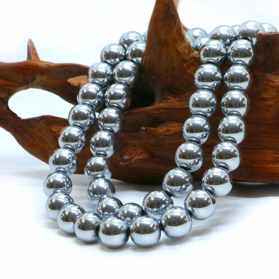 パワーストーン 天然石 ブレスレット ヘマタイト（シルバー） 丸玉 10mm 数珠 念珠 Bracelet お試し価格 |  | 11