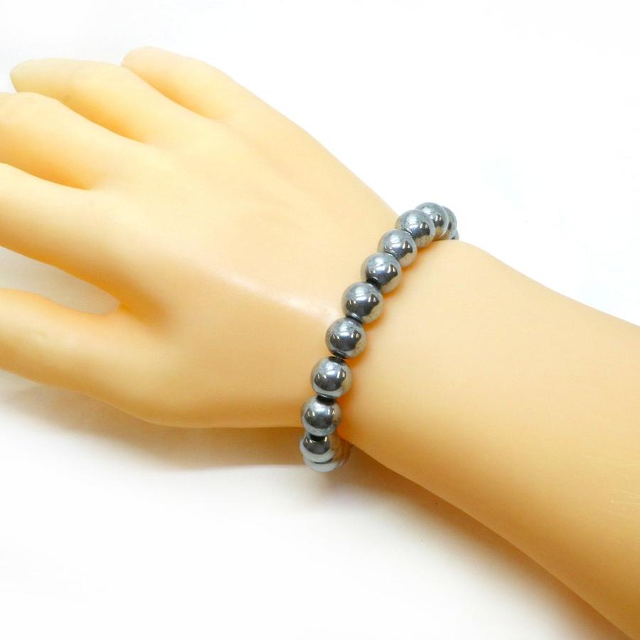 パワーストーン 天然石 ブレスレット ヘマタイト（シルバー） 丸玉 10mm 数珠 念珠 Bracelet お試し価格 |  | 02