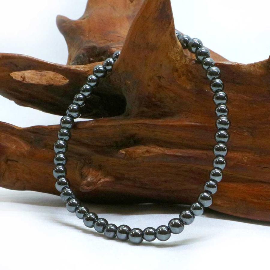 パワーストーン 天然石 ブレスレット ヘマタイト 丸玉 4mm 数珠 念珠 Bracelet お試し価格 |  | 03