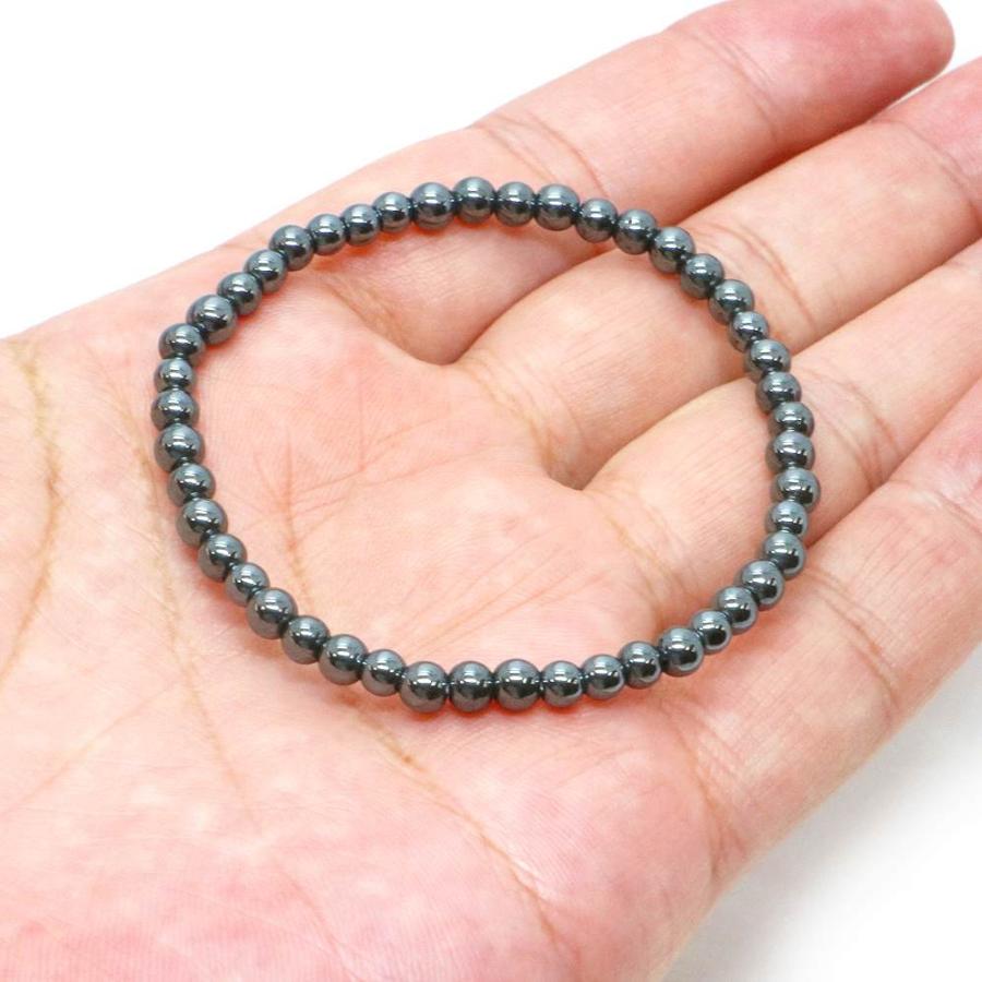 パワーストーン 天然石 ブレスレット ヘマタイト 丸玉 4mm 数珠 念珠 Bracelet お試し価格 |  | 04