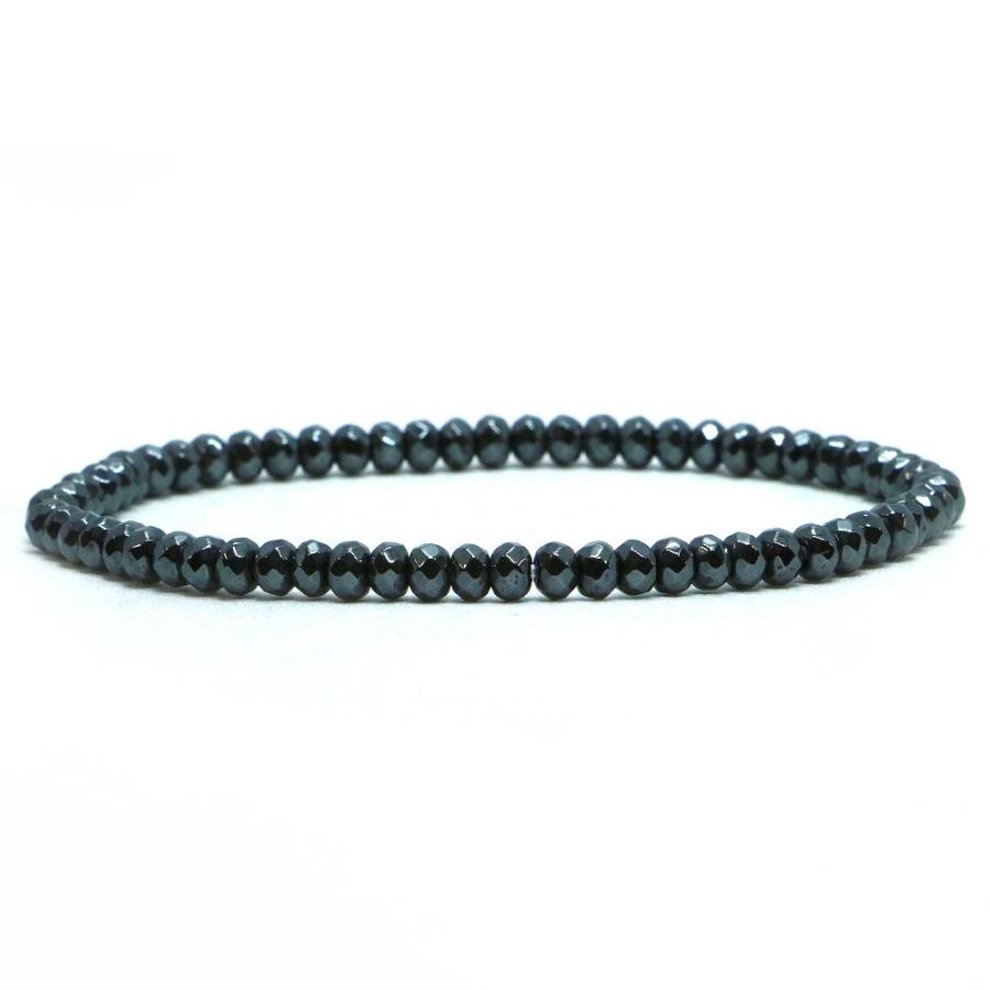 パワーストーン 天然石 ブレスレット ヘマタイト ボタンカット 3×4mm 数珠 念珠 Bracelet お試し価格 | 