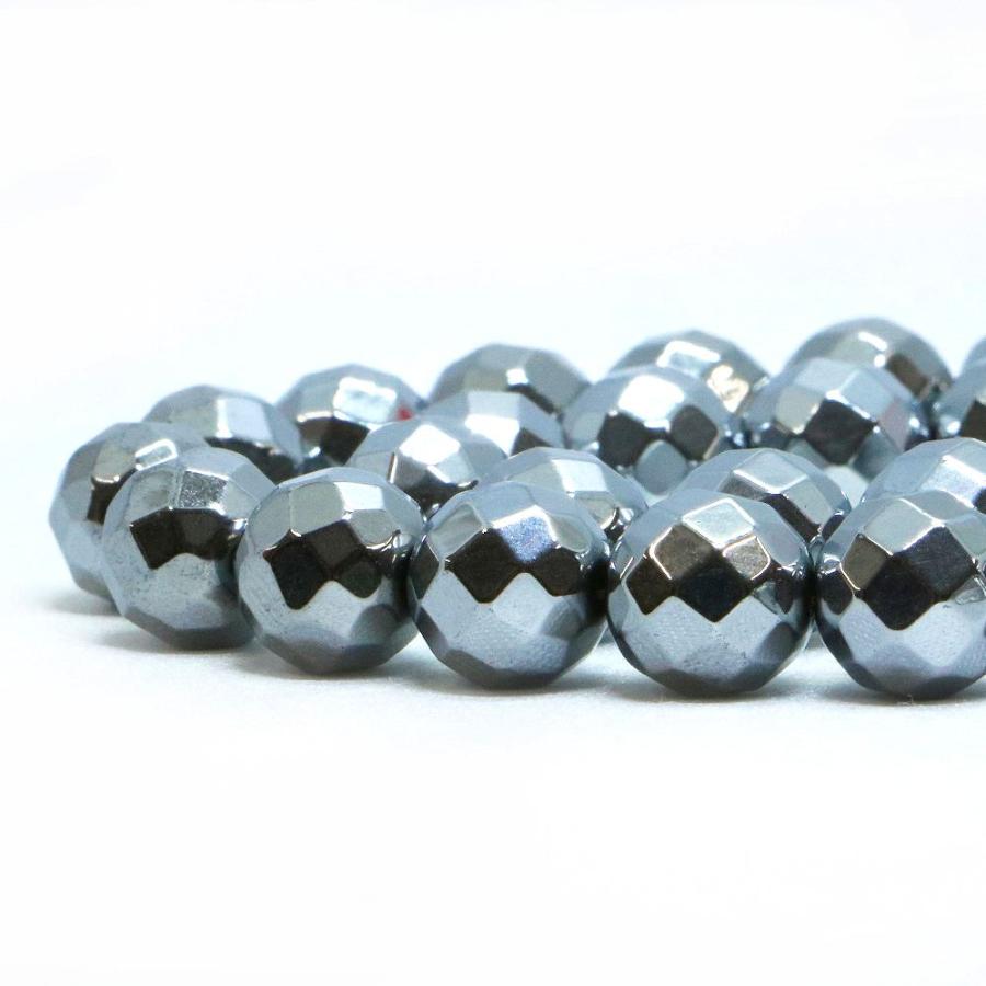 パワーストーン 天然石 ブレスレット ヘマタイト（シルバー） カット 10mm 数珠 念珠 Bracelet お試し価格 |  | 10