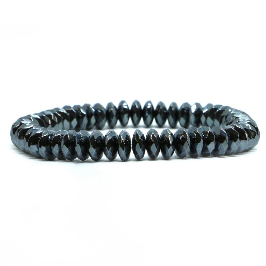 パワーストーン 天然石 ブレスレット ヘマタイト ボタンカット 3×8mm 数珠 念珠 Bracelet お試し価格 | 
