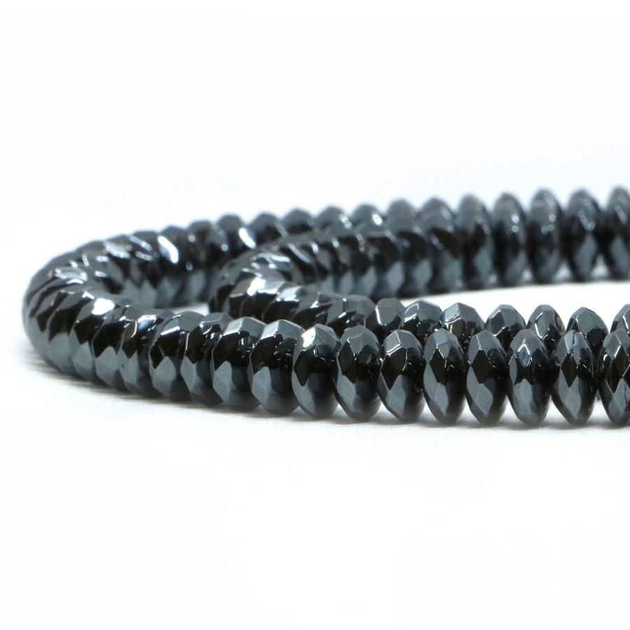 パワーストーン 天然石 ブレスレット ヘマタイト ボタンカット 3×8mm 数珠 念珠 Bracelet お試し価格 |  | 10