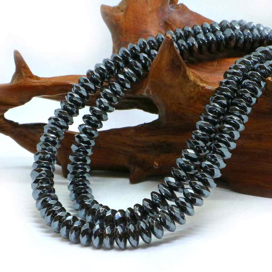 パワーストーン 天然石 ブレスレット ヘマタイト ボタンカット 3×8mm 数珠 念珠 Bracelet お試し価格 |  | 11