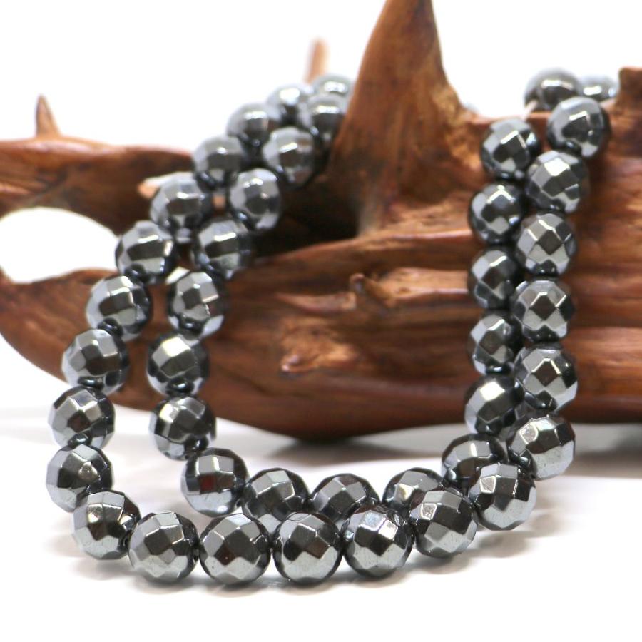 パワーストーン 天然石 ブレスレット ヘマタイト カット 10mm 数珠 念珠 Bracelet お試し価格 |  | 11