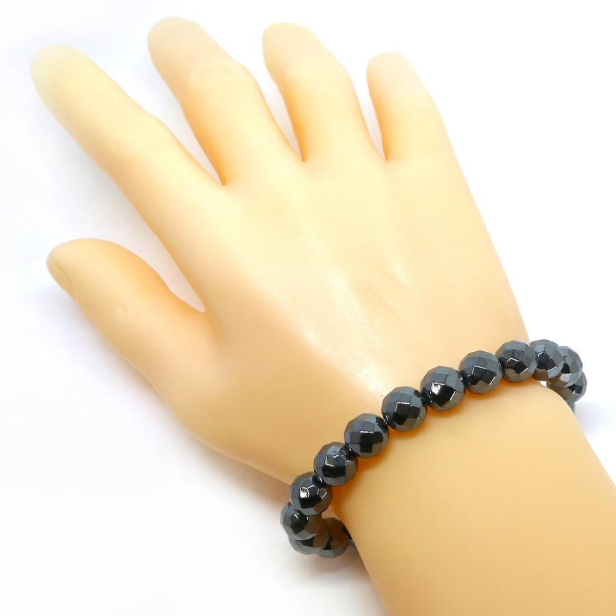 パワーストーン 天然石 ブレスレット ヘマタイト カット 10mm 数珠 念珠 Bracelet お試し価格 |  | 03