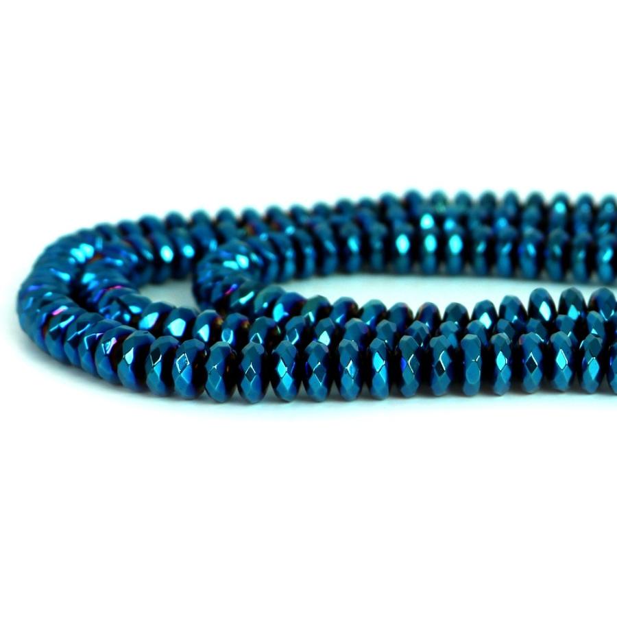 パワーストーン 天然石 ブレスレット ヘマタイト ブルーメタリック ボタンカット 3×8ｍｍ 数珠 念珠 Bracelet お試し価格 |  | 10