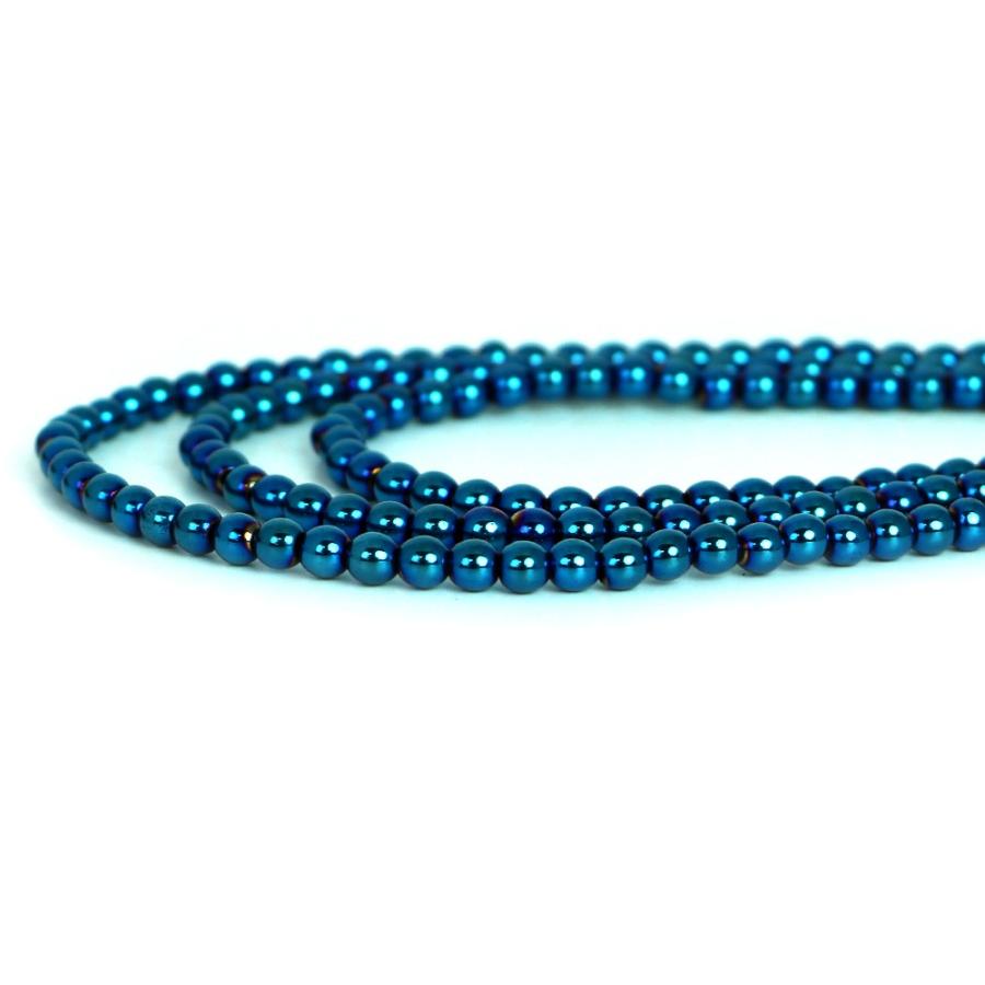 パワーストーン 天然石 ブレスレット ヘマタイト ブルーメタリック 丸玉 4ｍｍ 数珠 念珠 Bracelet お試し価格 |  | 10
