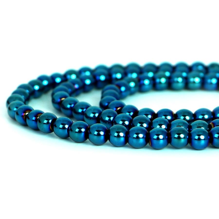 パワーストーン 天然石 ブレスレット ヘマタイト ブルーメタリック 丸玉 6ｍｍ 数珠 念珠 Bracelet お試し価格 |  | 10