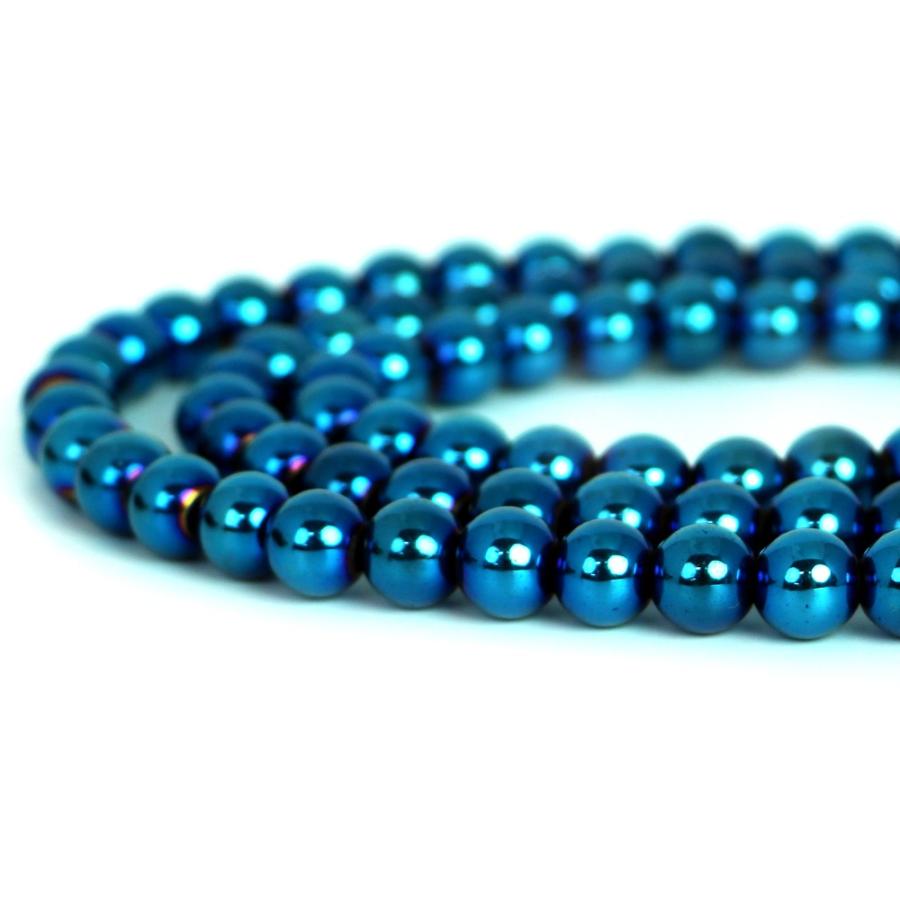 パワーストーン 天然石 ブレスレット ヘマタイト ブルーメタリック 丸玉 8ｍｍ 数珠 念珠 Bracelet お試し価格 |  | 10