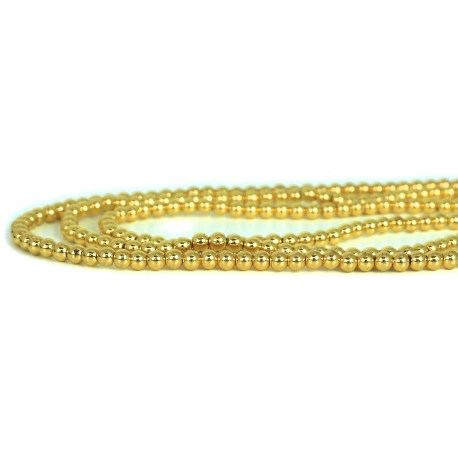 パワーストーン 天然石 ブレスレット ヘマタイト ゴールド 丸玉 4ｍｍ 数珠 念珠 Bracelet お試し価格 |  | 10