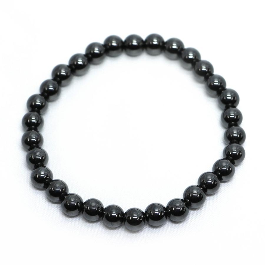 パワーストーン 天然石 ブレスレット ヘマタイト（マグネット） 丸玉 6mm 数珠 念珠 Bracelet お試し価格 |  | 01