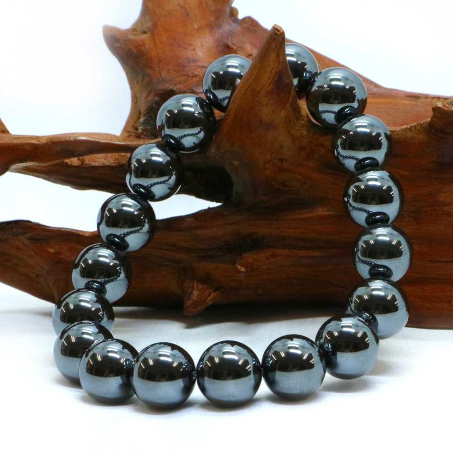 パワーストーン 天然石 ブレスレット ヘマタイト 丸玉 12mm 数珠 念珠 Bracelet お試し価格 |  | 03