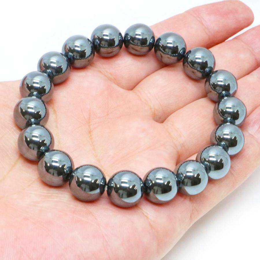 パワーストーン 天然石 ブレスレット ヘマタイト 丸玉 12mm 数珠 念珠 Bracelet お試し価格 |  | 04