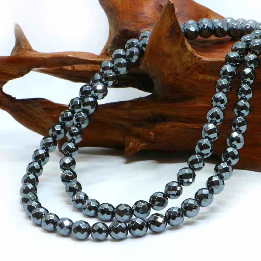 パワーストーン 天然石 ブレスレット ヘマタイト カット 6mm 数珠 念珠 Bracelet お試し価格 |  | 11