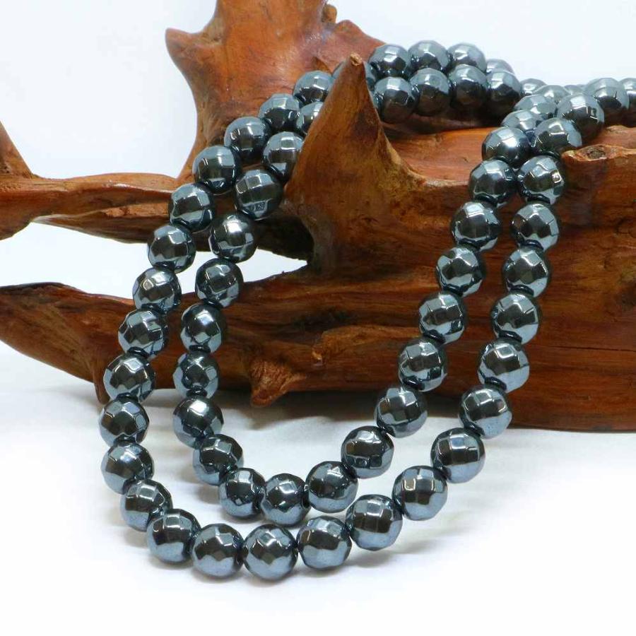 パワーストーン 天然石 ブレスレット ヘマタイト カット 8mm 数珠 念珠 Bracelet お試し価格 |  | 11