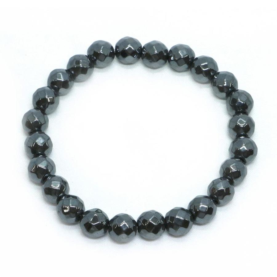パワーストーン 天然石 ブレスレット ヘマタイト カット 8mm 数珠 念珠 Bracelet お試し価格 |  | 01