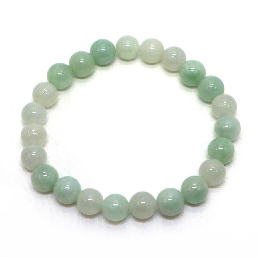 パワーストーン 天然石 ブレスレット 翡翠 ひすい ジェード ジェダイト 丸玉 8mm 数珠 念珠 Bracelet お試し価格 |  | 01