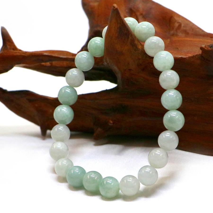 パワーストーン 天然石 ブレスレット 翡翠 ひすい ジェード ジェダイト 丸玉 8mm 数珠 念珠 Bracelet お試し価格 |  | 03