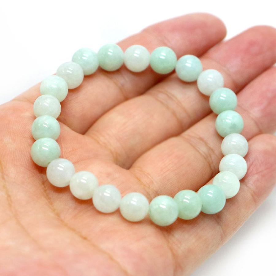 パワーストーン 天然石 ブレスレット 翡翠 ひすい ジェード ジェダイト 丸玉 8mm 数珠 念珠 Bracelet お試し価格 |  | 04
