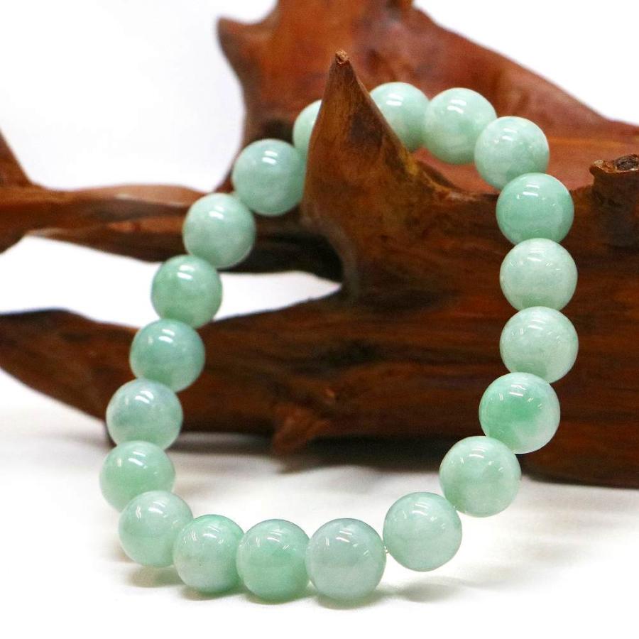 パワーストーン 天然石 ブレスレット 翡翠 ひすい ジェード ジェダイト 丸玉 10mm 数珠 念珠 Bracelet お試し価格 |  | 03