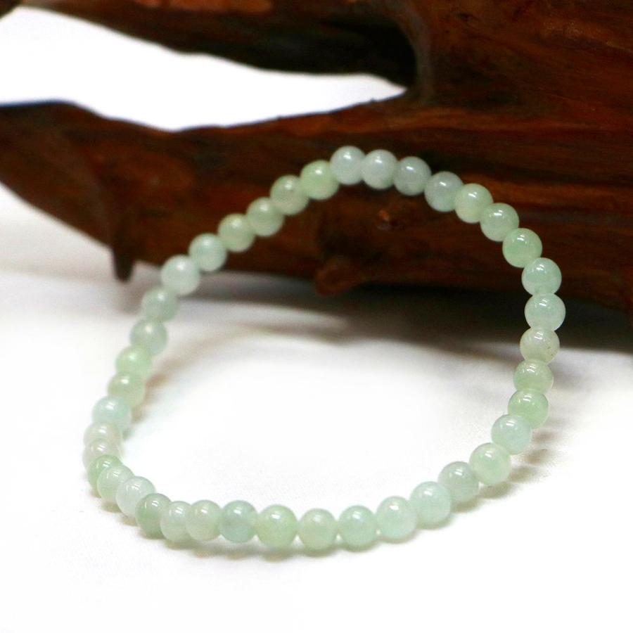 パワーストーン 天然石 ブレスレット 翡翠 ひすい ジェード ジェダイト 丸玉 4mm 数珠 念珠 Bracelet お試し価格 |  | 03