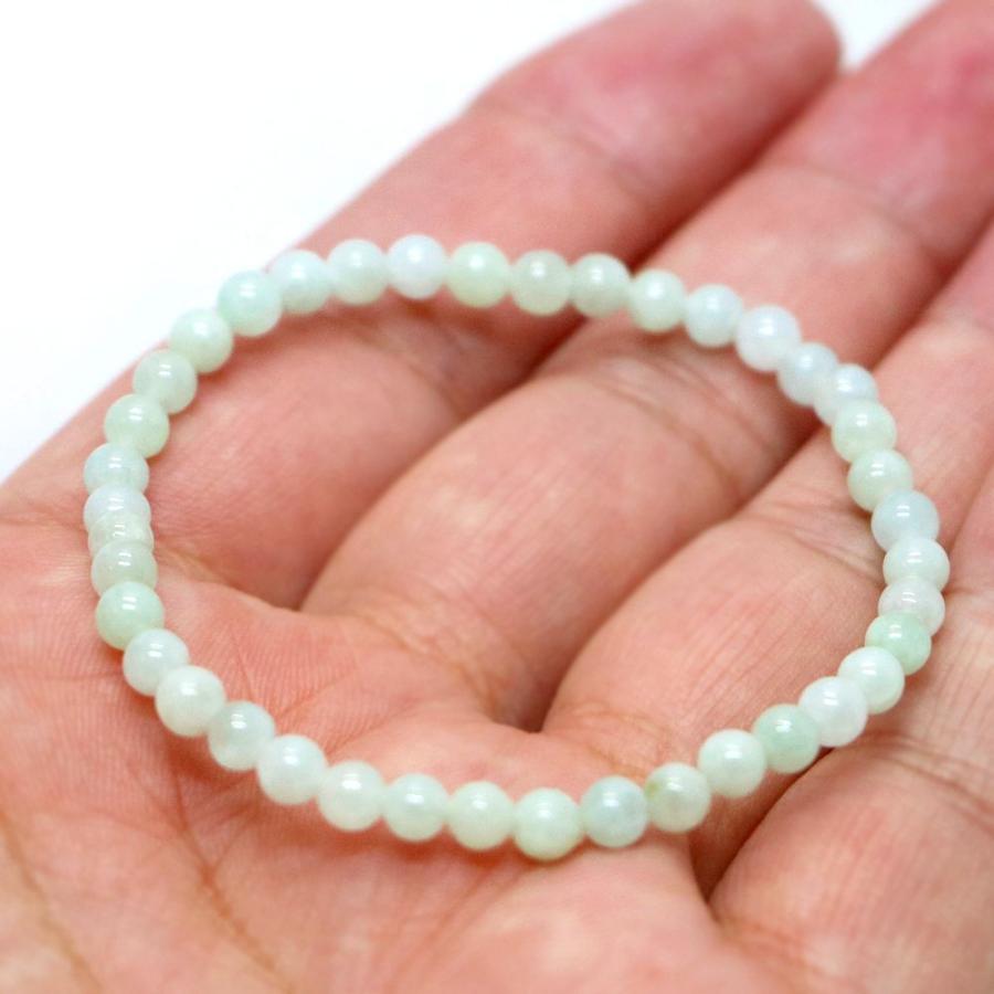 パワーストーン 天然石 ブレスレット 翡翠 ひすい ジェード ジェダイト 丸玉 4mm 数珠 念珠 Bracelet お試し価格 |  | 04