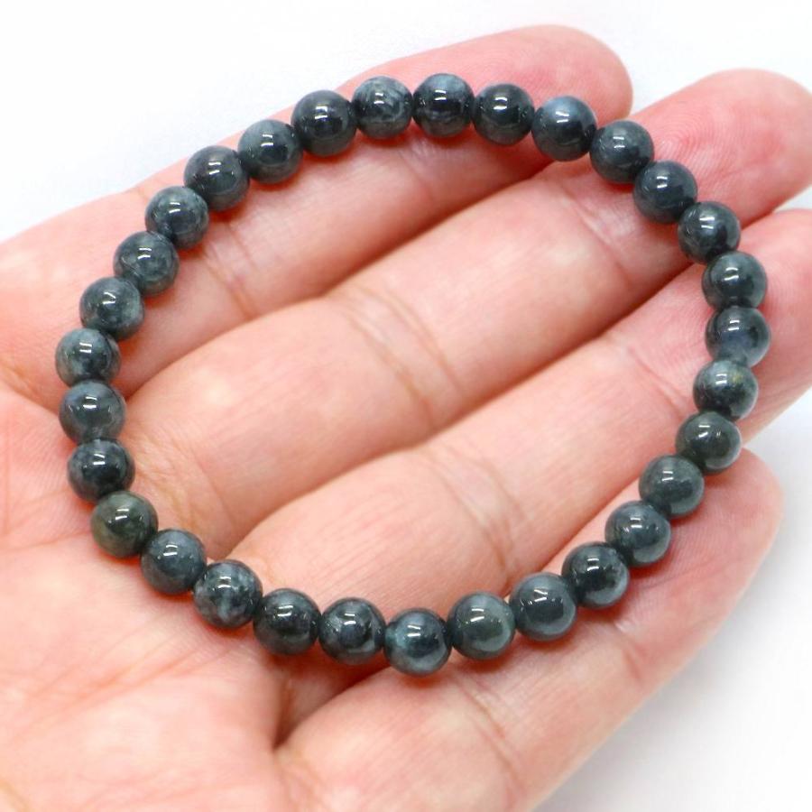 パワーストーン 天然石 ブレスレット 黒翡翠 ひすい ジェード ジェダイト 丸玉 6mm 数珠 念珠 Bracelet お試し価格 |  | 04