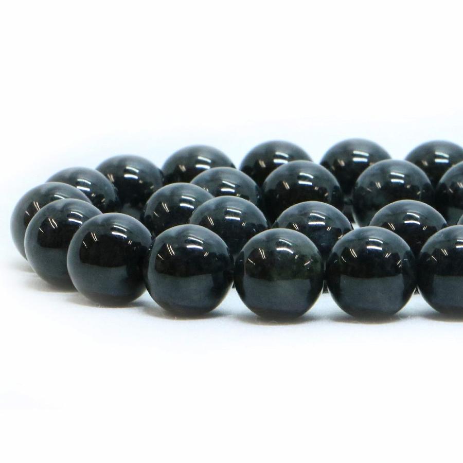 パワーストーン 天然石 ブレスレット 黒翡翠 ひすい ジェード ジェダイト 丸玉 10mm 数珠 念珠 Bracelet お試し価格 |  | 10