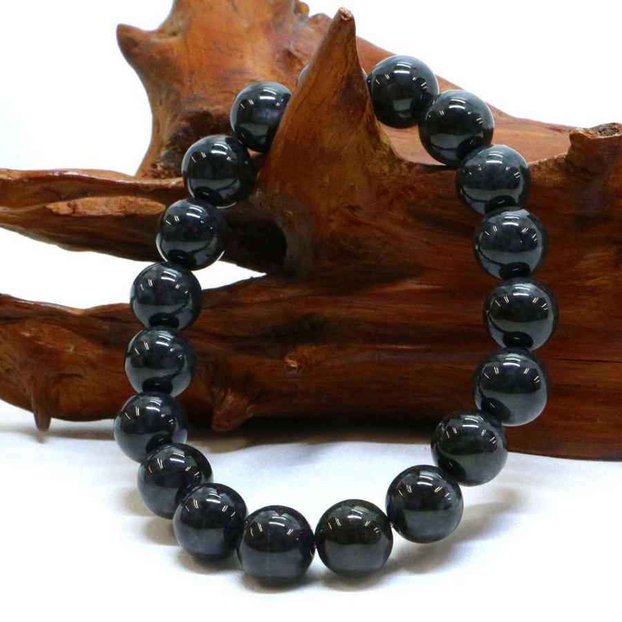 パワーストーン 天然石 ブレスレット 黒翡翠 ひすい ジェード ジェダイト 丸玉 10mm 数珠 念珠 Bracelet お試し価格 |  | 03