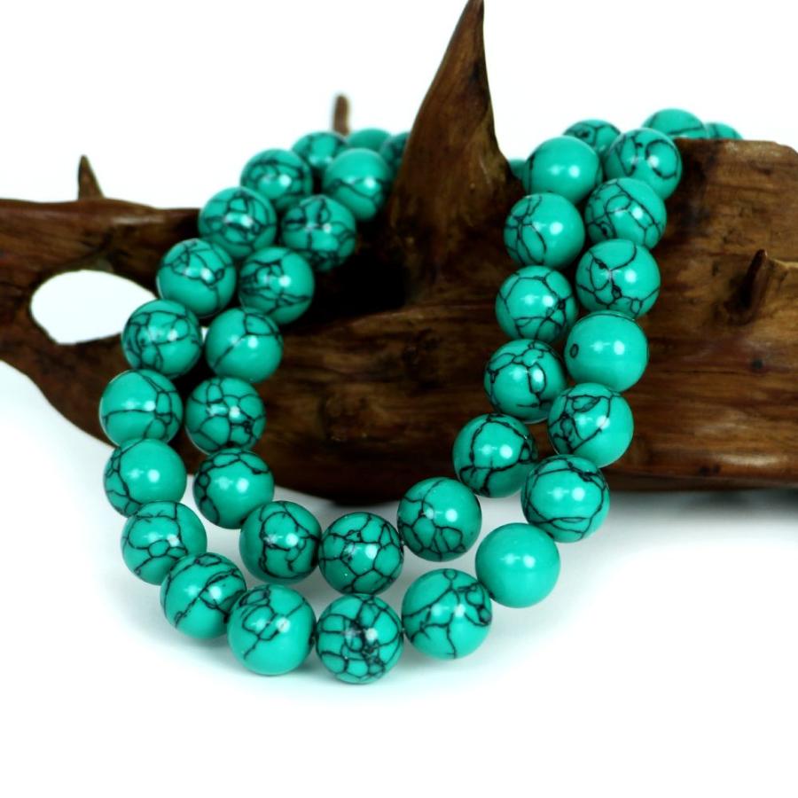パワーストーン 天然石 ブレスレット フェイク ターコイズ(人工