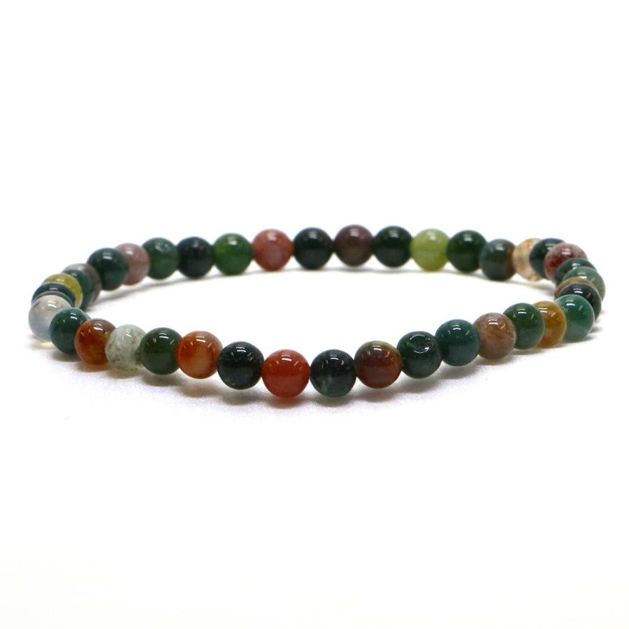 パワーストーン 天然石 ブレスレット インディアンアゲート 丸玉 4mm 数珠 念珠 Bracelet お試し価格 | 