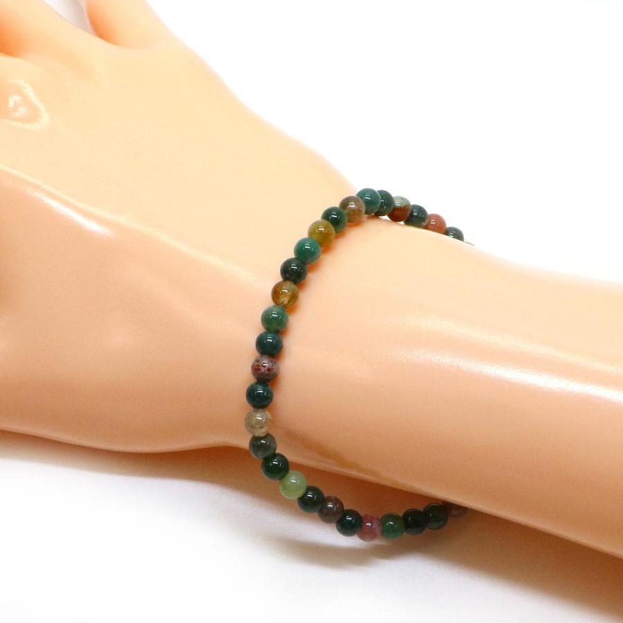 パワーストーン 天然石 ブレスレット インディアンアゲート 丸玉 4mm 数珠 念珠 Bracelet お試し価格 |  | 02