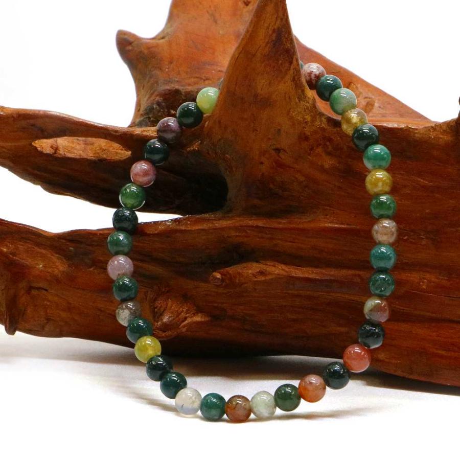 パワーストーン 天然石 ブレスレット インディアンアゲート 丸玉 4mm 数珠 念珠 Bracelet お試し価格 |  | 03