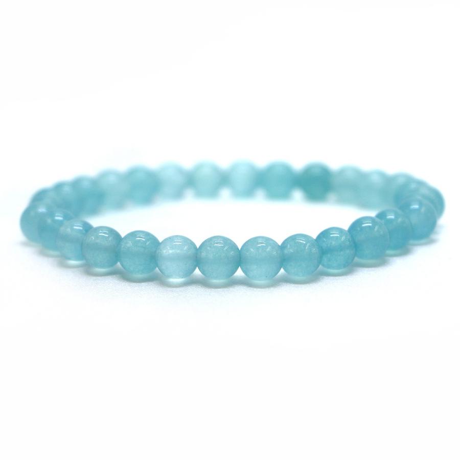 パワーストーン 天然石 ブレスレット カラージェード(ブルー・染め) 丸玉 6mm 数珠 念珠 Bracelet お試し価格 | 