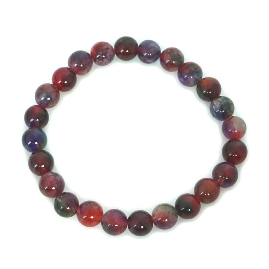 パワーストーン 天然石 ブレスレット カラージェード(ワインMIX・染め) 丸玉 8mm 数珠 念珠 Bracelet お試し価格 |  | 01