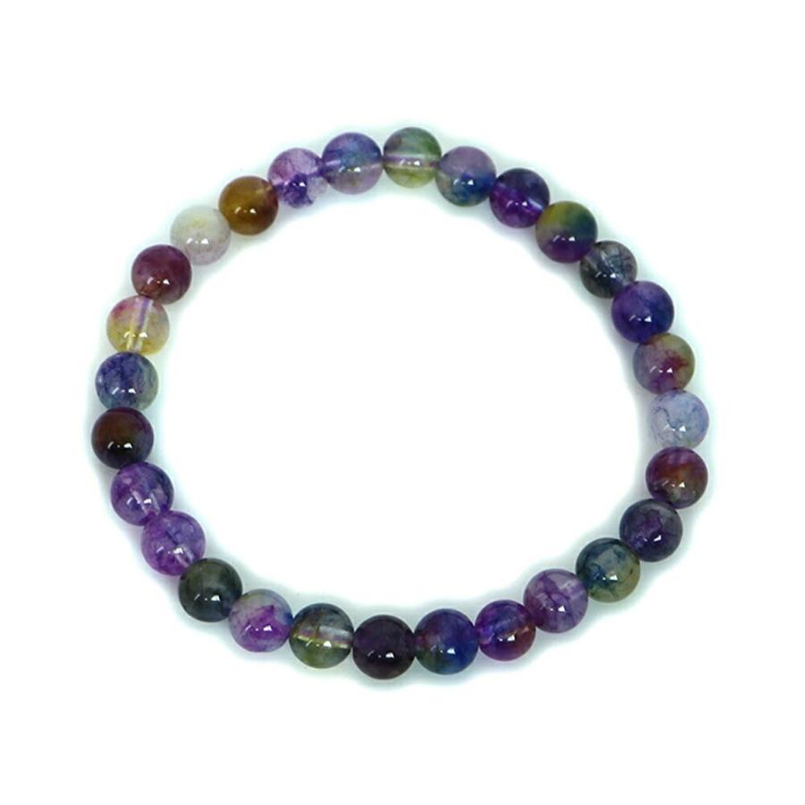 パワーストーン 天然石 ブレスレット カラージェード(コスモMIX・染め) 丸玉 6mm 数珠 念珠 Bracelet お試し価格 |  | 01