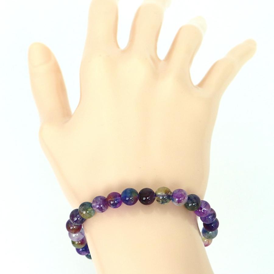 パワーストーン 天然石 ブレスレット カラージェード(コスモMIX・染め) 丸玉 6mm 数珠 念珠 Bracelet お試し価格 |  | 03