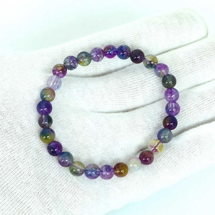 パワーストーン 天然石 ブレスレット カラージェード(コスモMIX・染め) 丸玉 6mm 数珠 念珠 Bracelet お試し価格 |  | 04