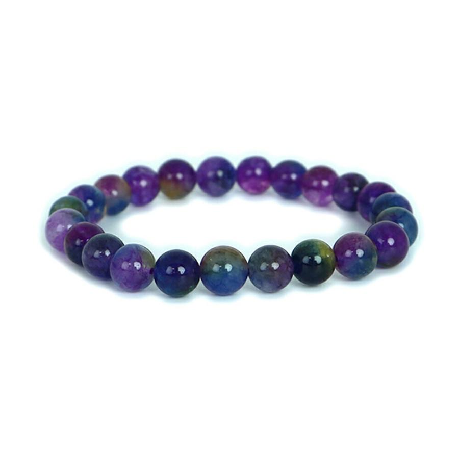 パワーストーン 天然石 ブレスレット カラージェード(コスモMIX・染め) 丸玉 8mm 数珠 念珠 Bracelet お試し価格 | 