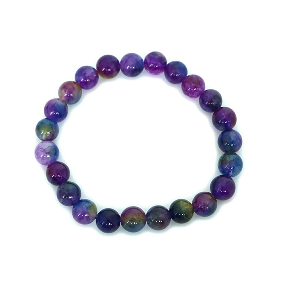 パワーストーン 天然石 ブレスレット カラージェード(コスモMIX・染め) 丸玉 8mm 数珠 念珠 Bracelet お試し価格 |  | 01