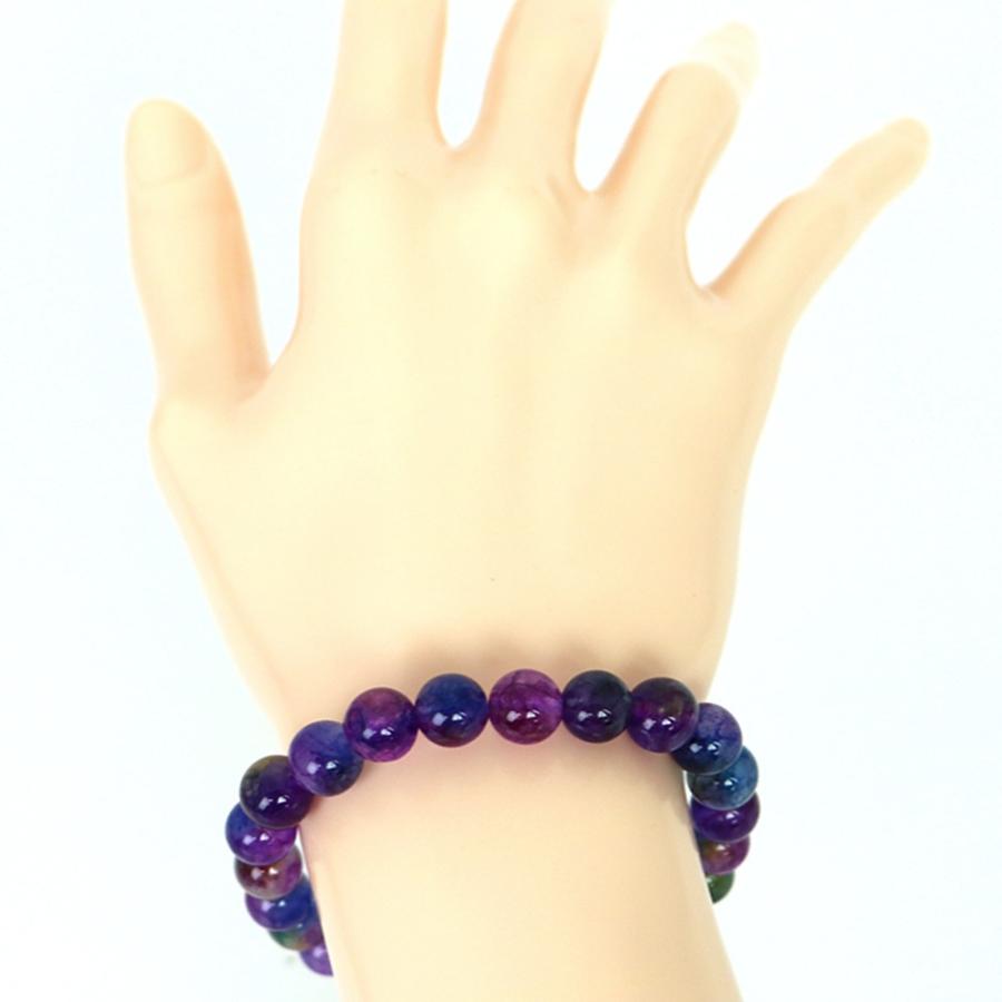 パワーストーン 天然石 ブレスレット カラージェード(コスモMIX・染め) 丸玉 8mm 数珠 念珠 Bracelet お試し価格 |  | 03