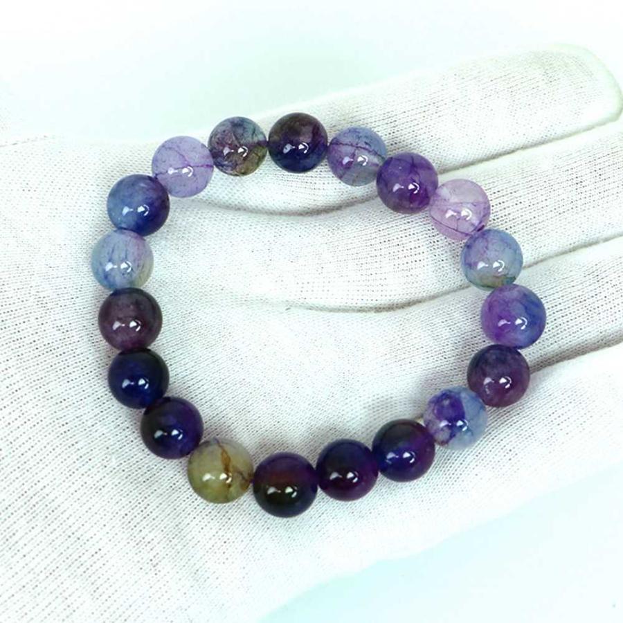 パワーストーン 天然石 ブレスレット カラージェード(コスモMIX・染め) 丸玉 10mm 数珠 念珠 Bracelet お試し価格 |  | 04