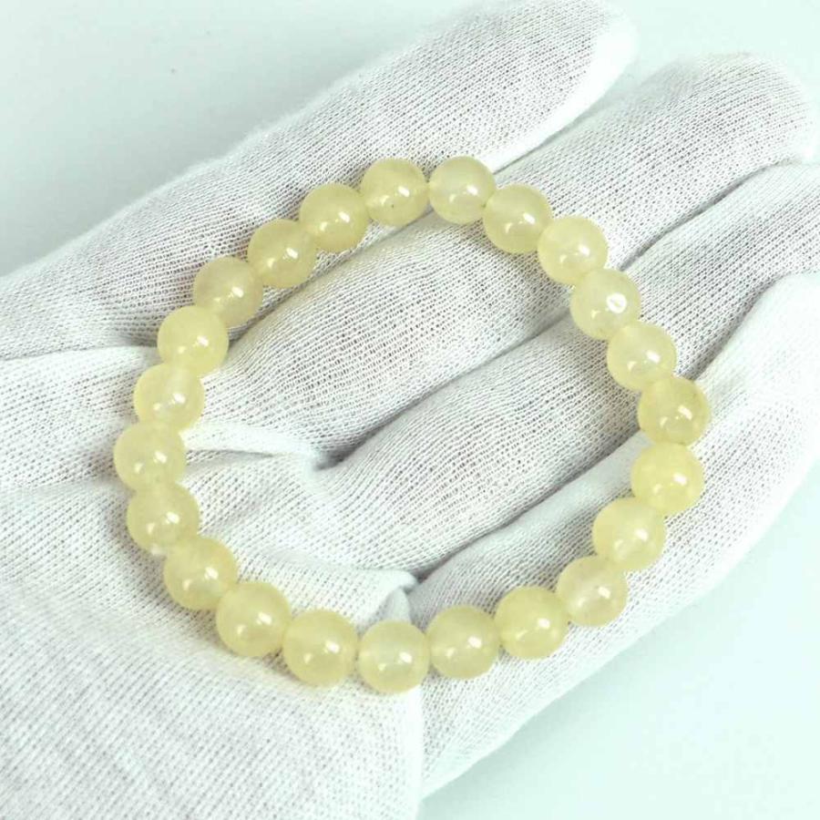 パワーストーン 天然石 ブレスレット カラージェード(レモン・染め) 丸玉 8mm 数珠 念珠 Bracelet お試し価格 |  | 04