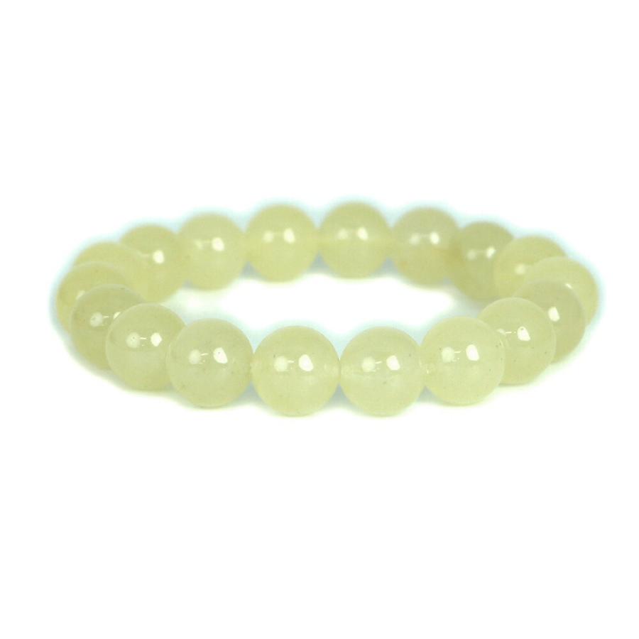 パワーストーン 天然石 ブレスレット カラージェード(レモン・染め) 丸玉 10mm 数珠 念珠 Bracelet お試し価格 | 